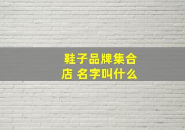 鞋子品牌集合店 名字叫什么